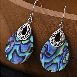 Abalone Shell Earrings in Sterling Silver